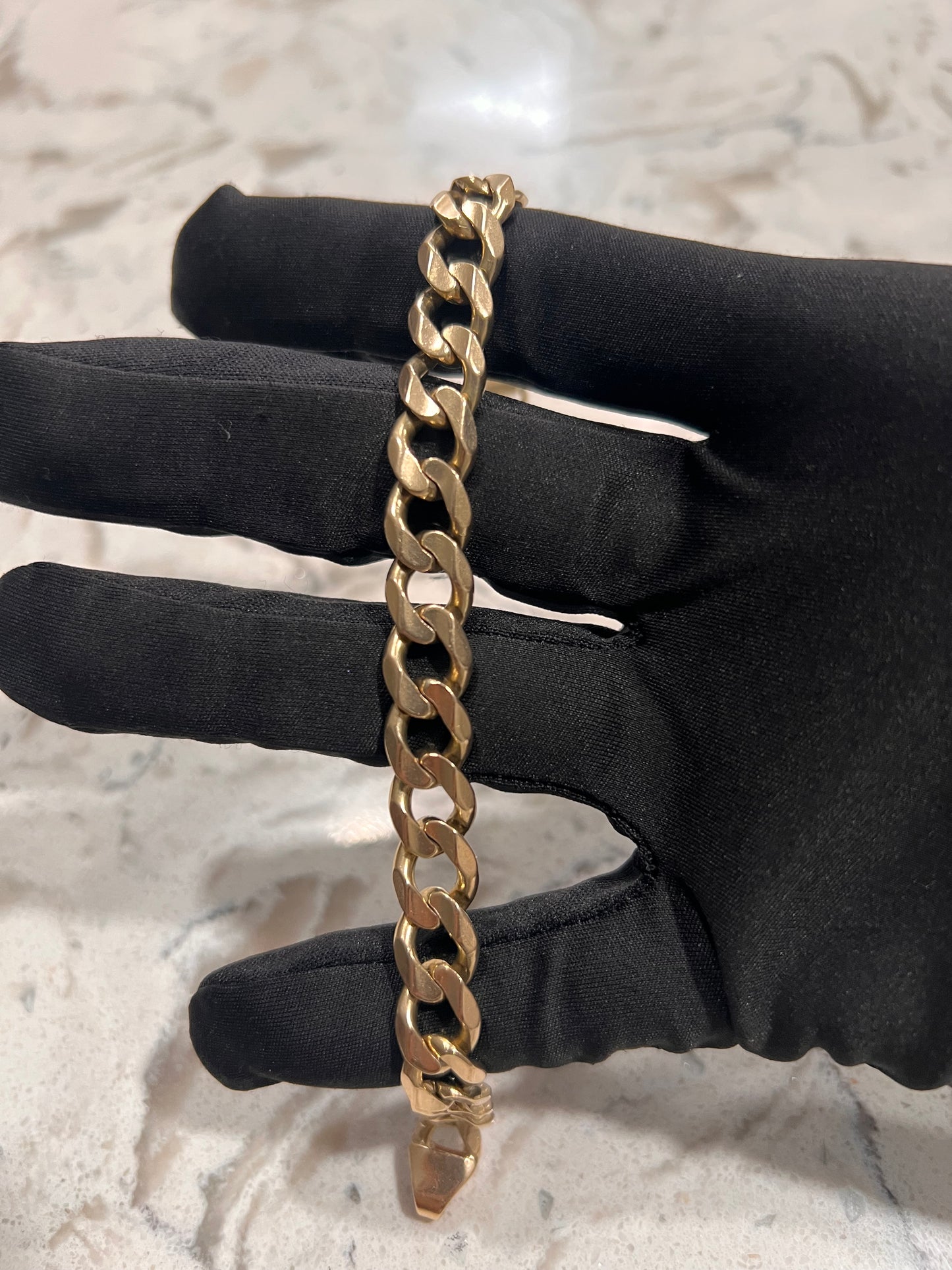 Solid 14k real gold heavy cuban bracelet