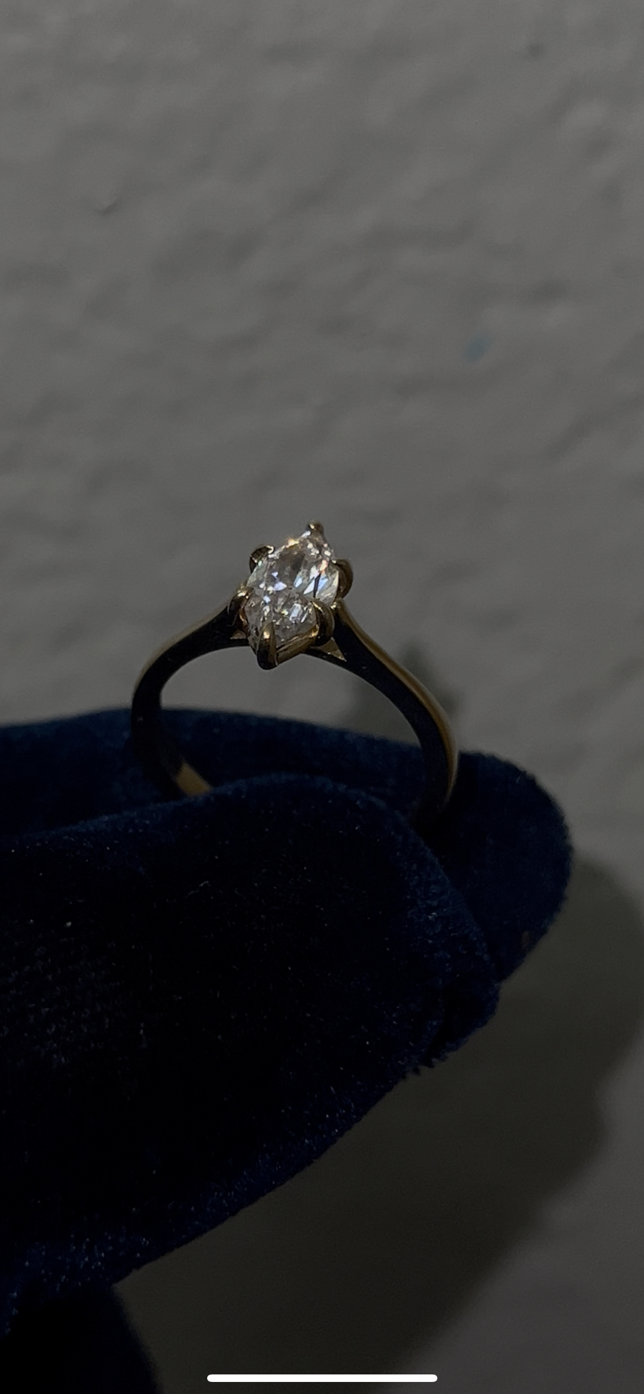 14k real gold marquise promise ring