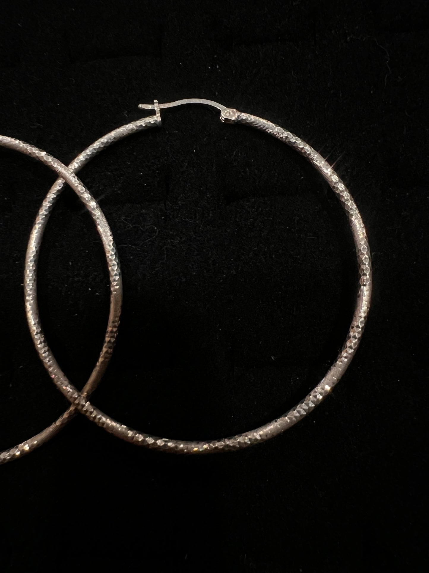 Large real silver Hoops