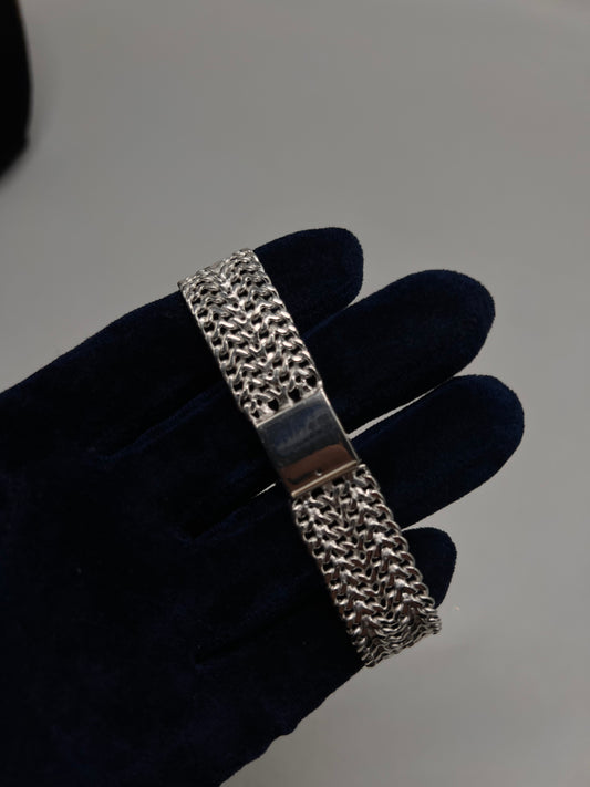 Large real silver chino bracelet