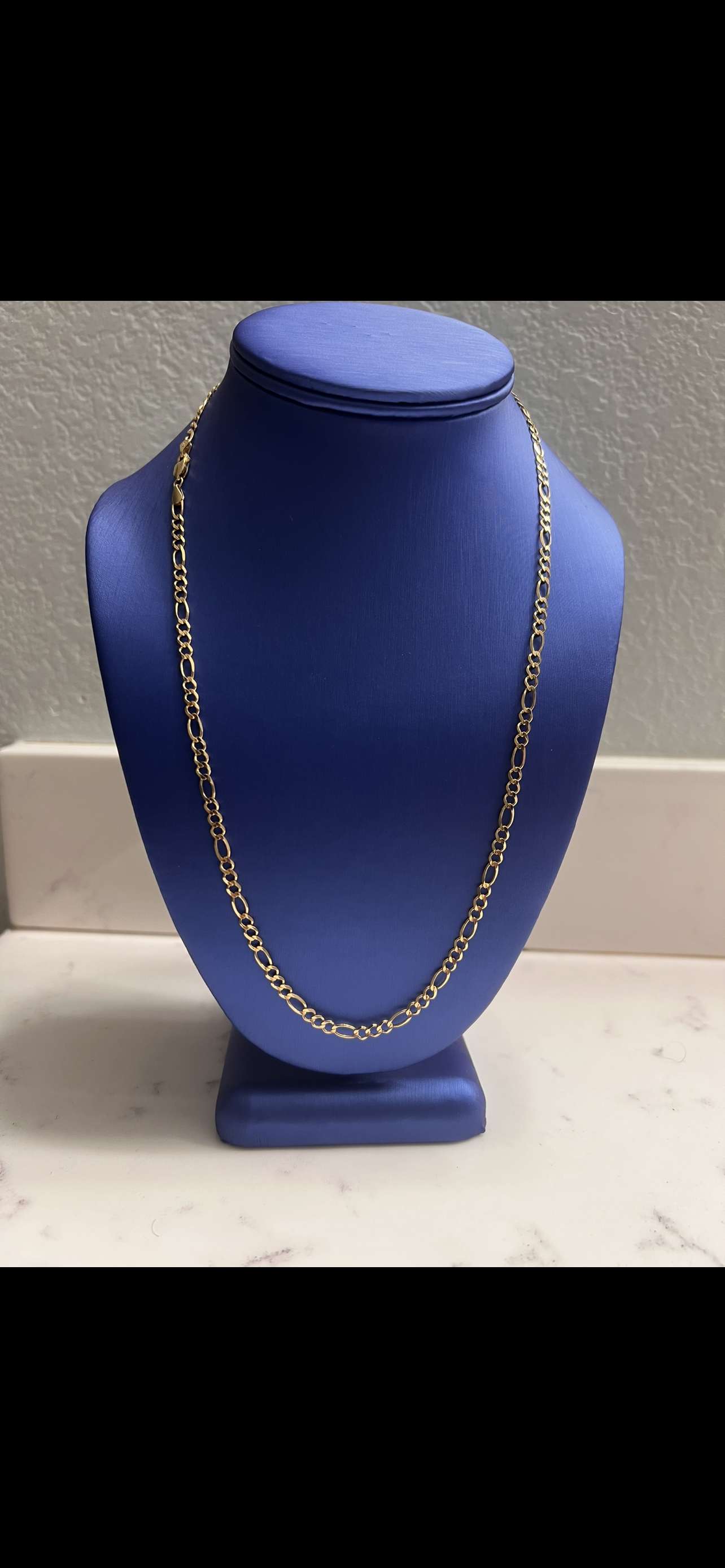 14k solid figaro chain 22inch