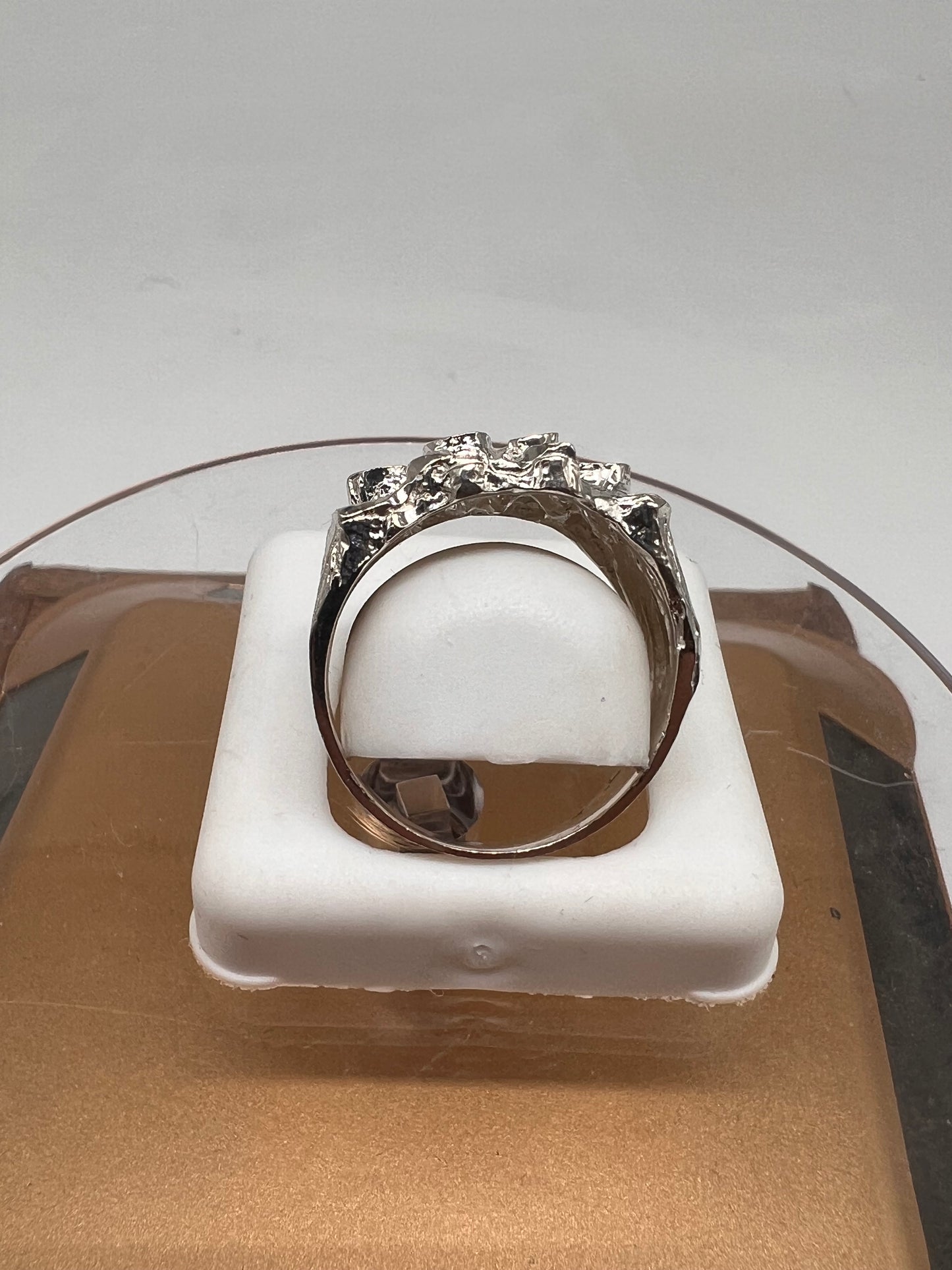 Real silver nugget ring