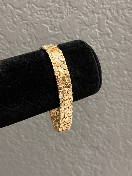 14k real gold nugget bracelet