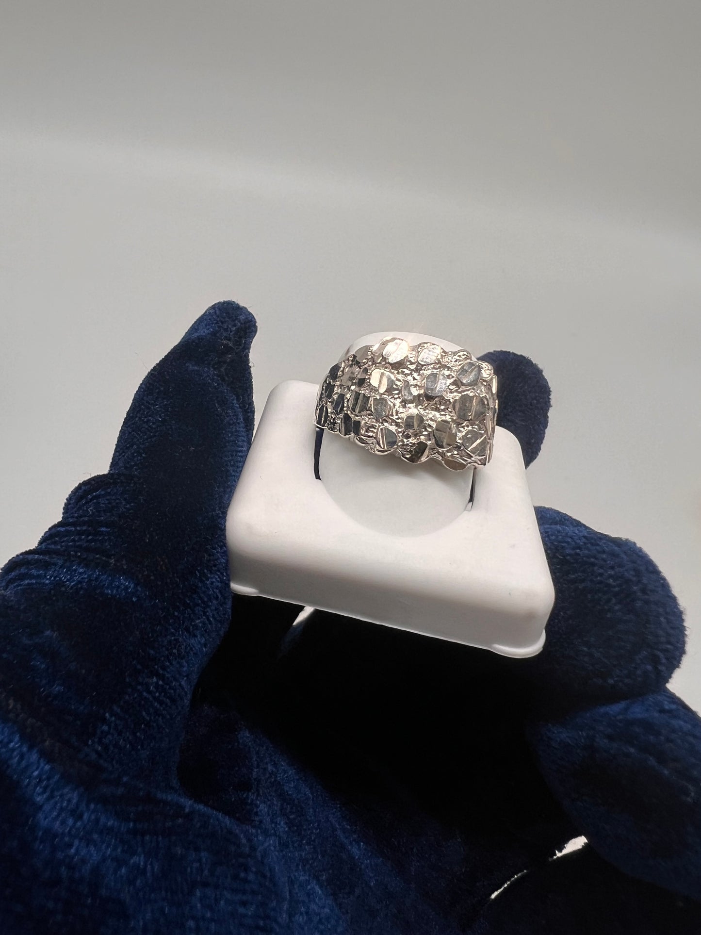 Nugget ring real silver