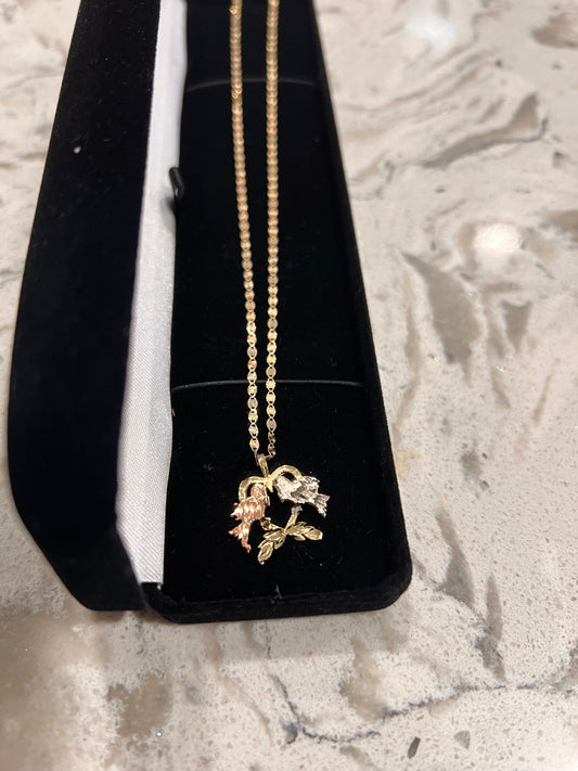 14k love bird set