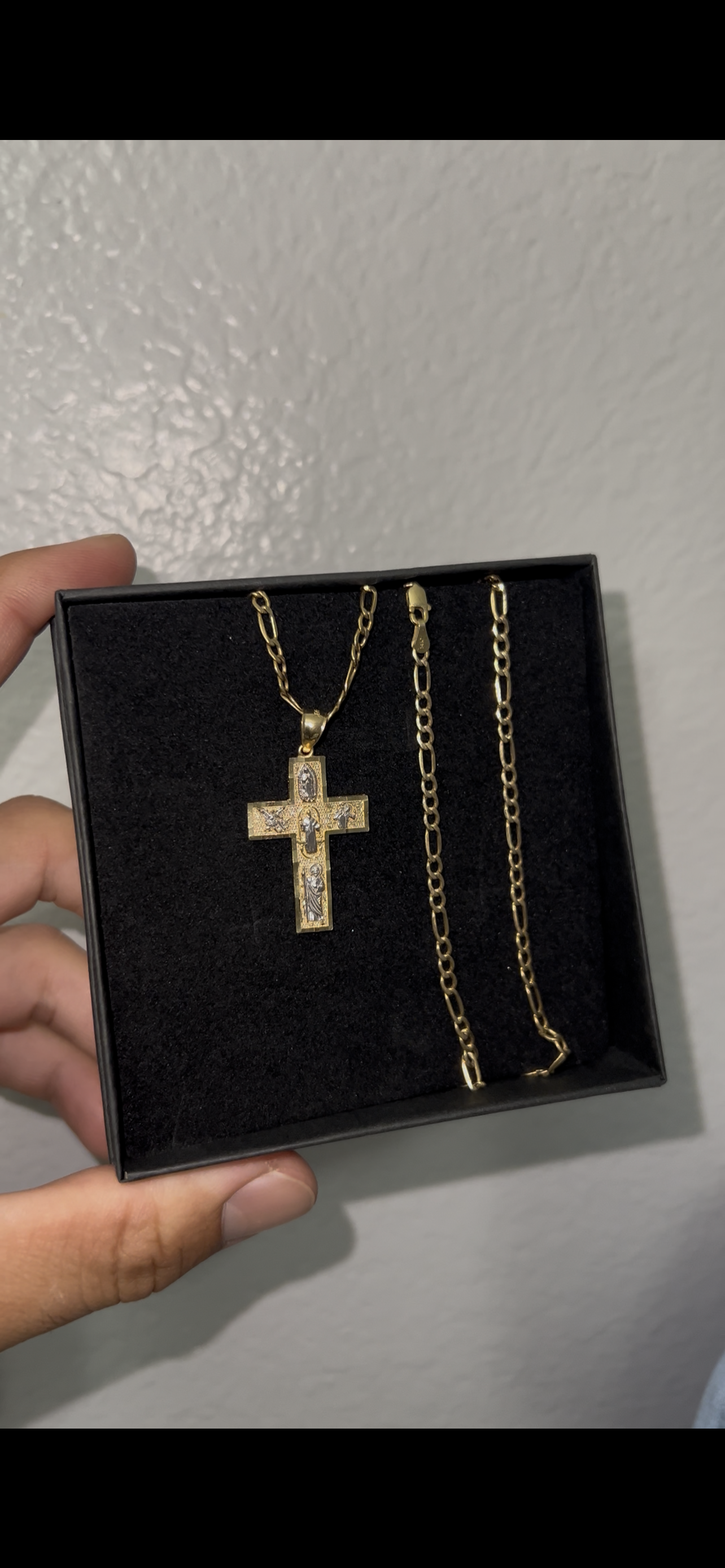 14k real gold unique cross chainset