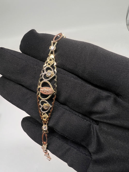14k real gold virgen Mary bracelet