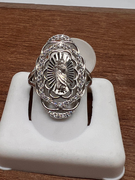 San Judas ring real silver