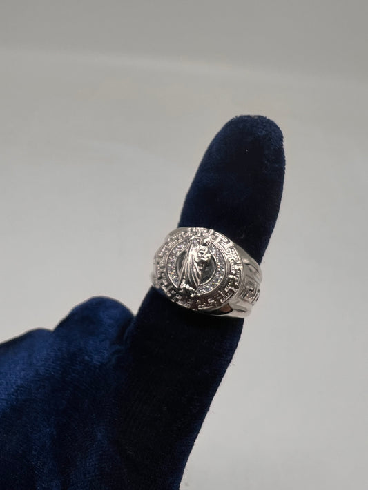 San Judas ring Versace style real silver