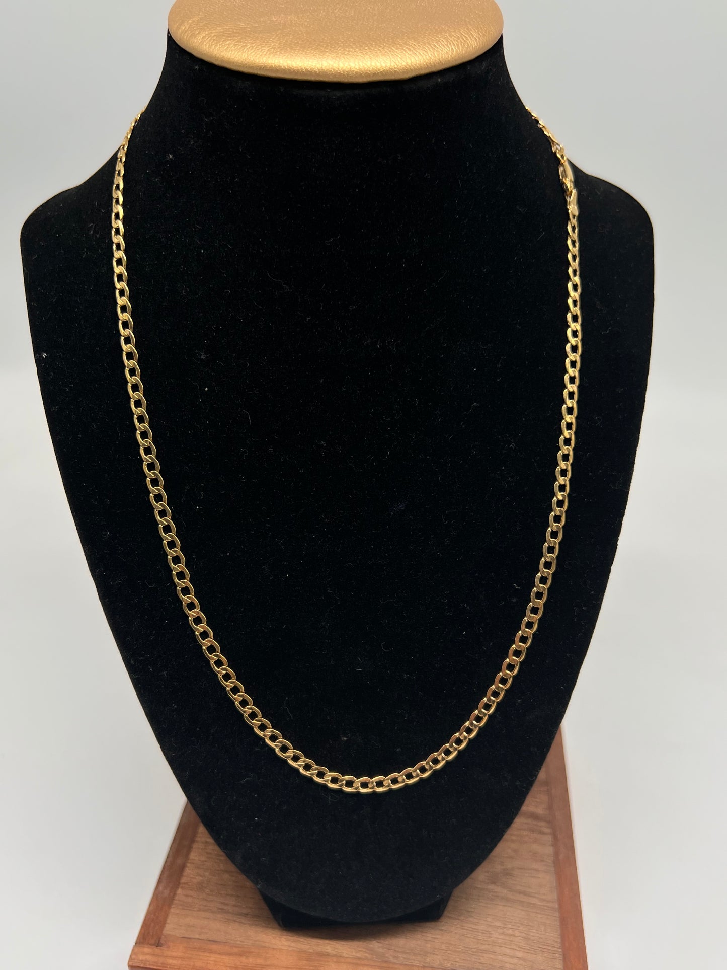 3.5mm 24inch cuban 14k real gold