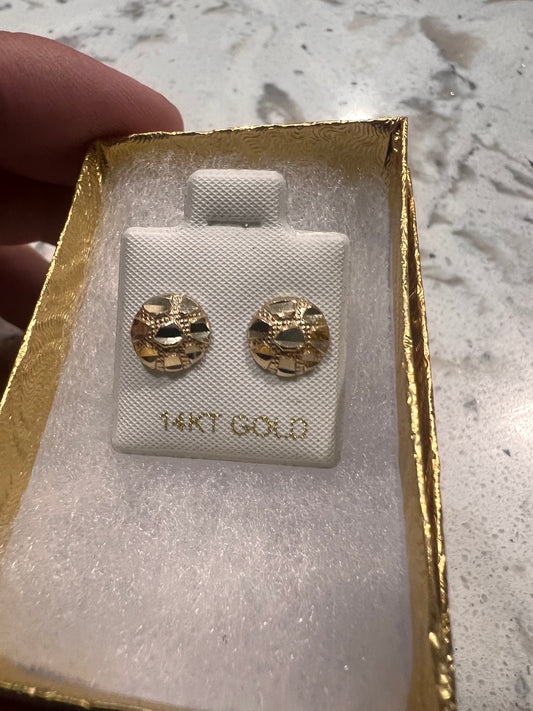 14k small nugget earrings