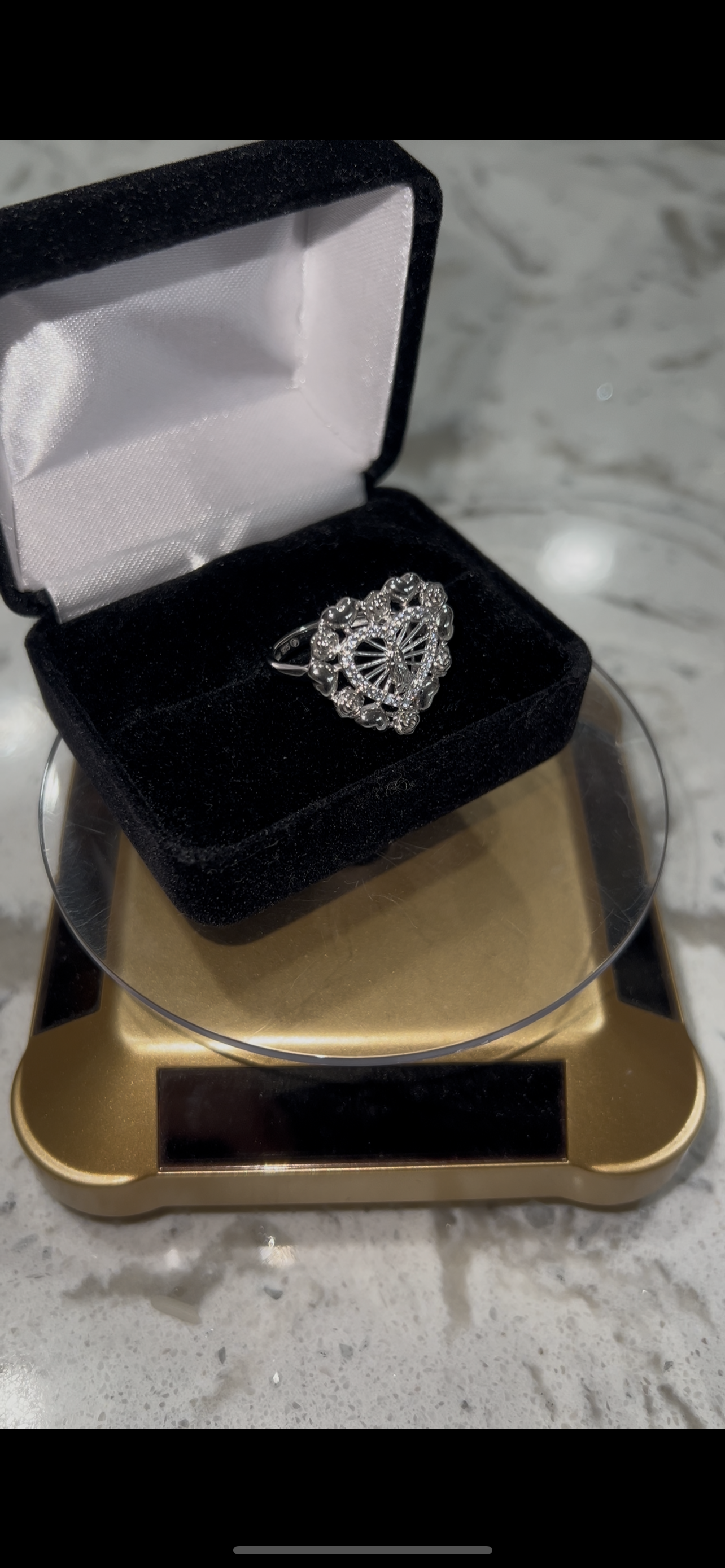 Real silver virgen Mary ring