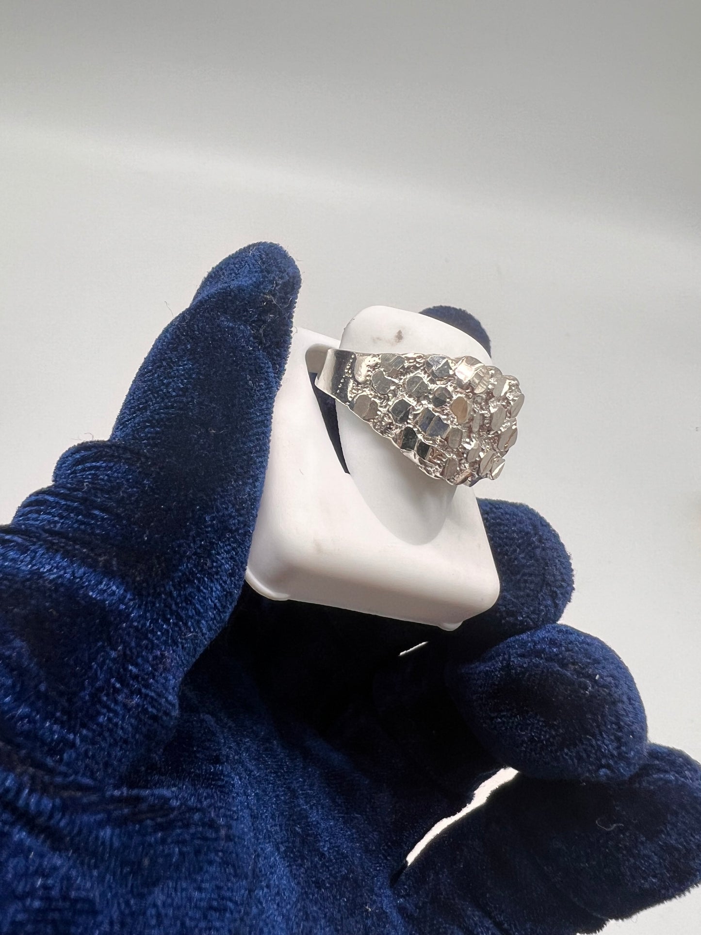 Nugget ring real silver