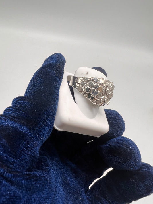 Nugget ring real silver