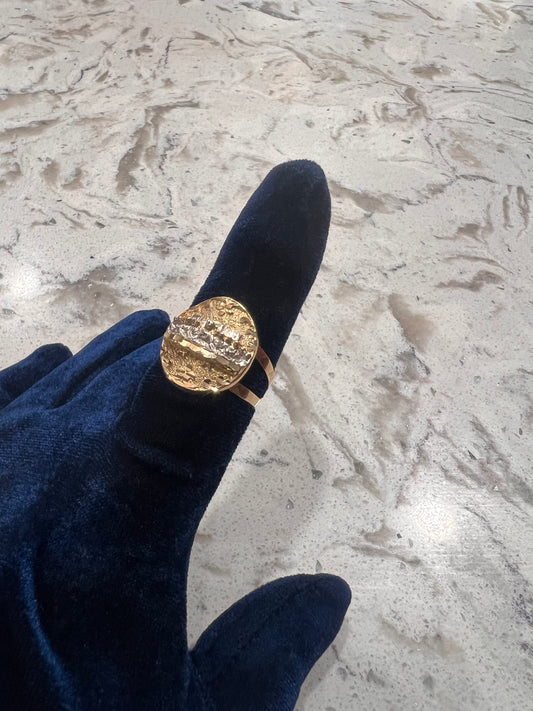 14k real gold last supper ring