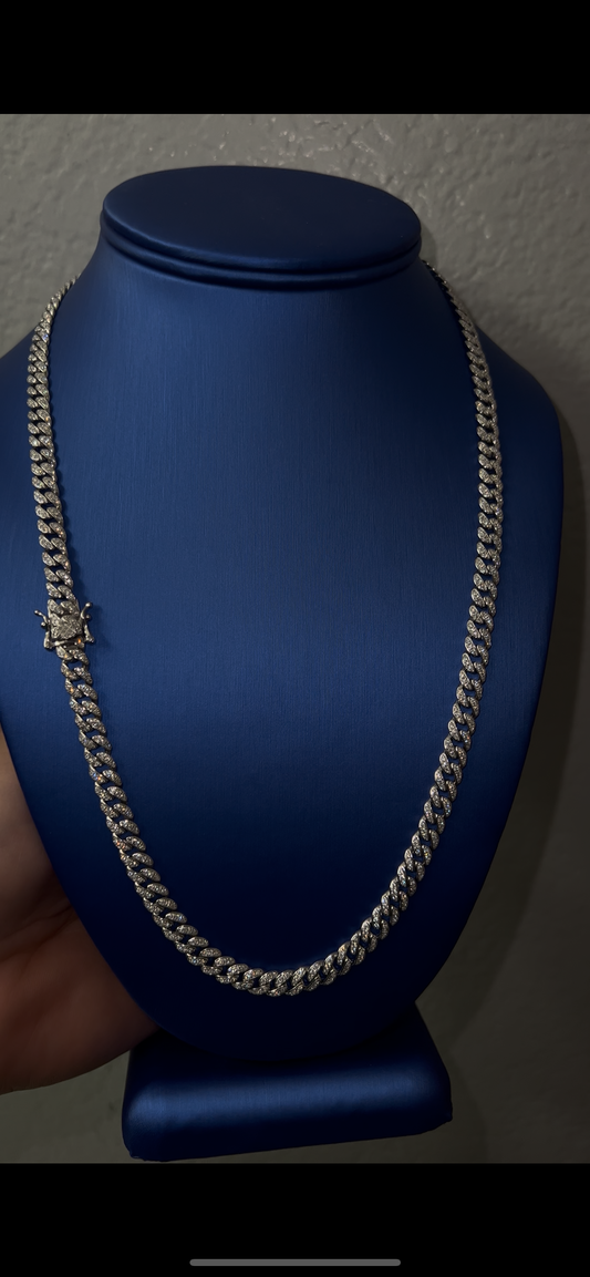 6mm Cuban chain real silver