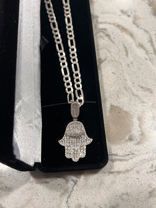 Real silver Hamsa set