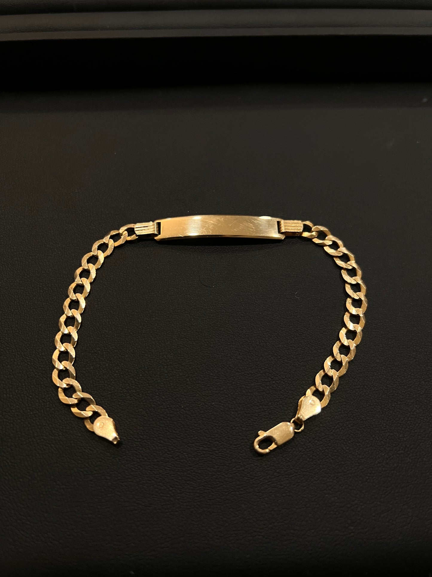 14k solid gold Id Cuban bracelet