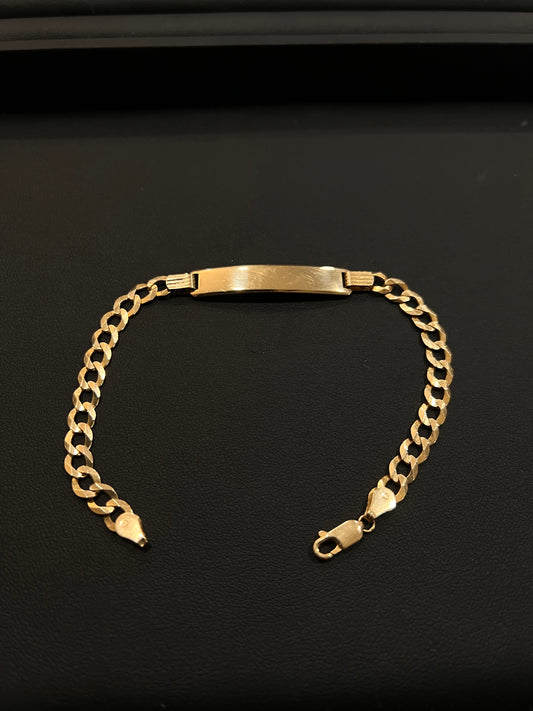14k solid gold Id Cuban bracelet
