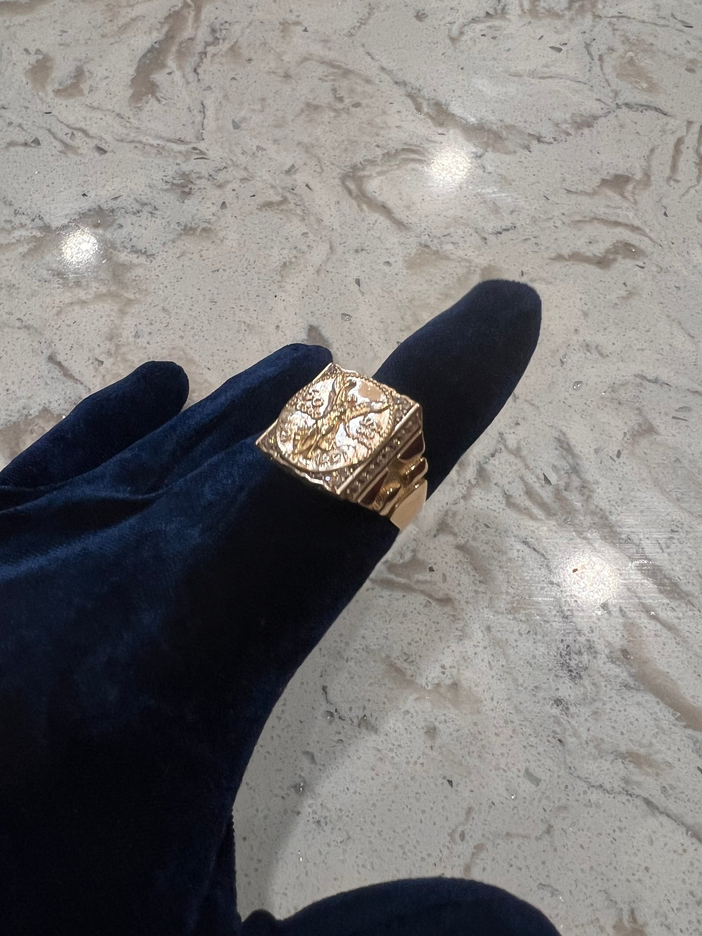 14k real gold centenario ring
