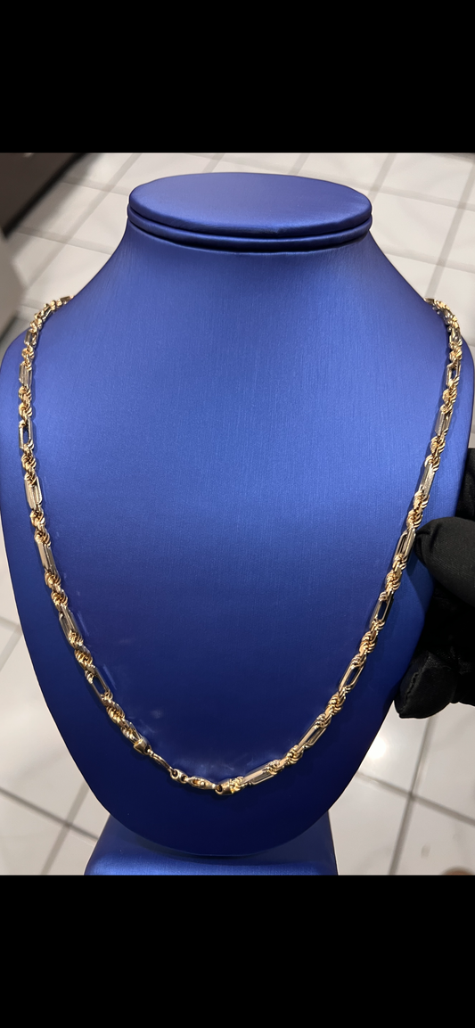 14k solid gold Milano chain