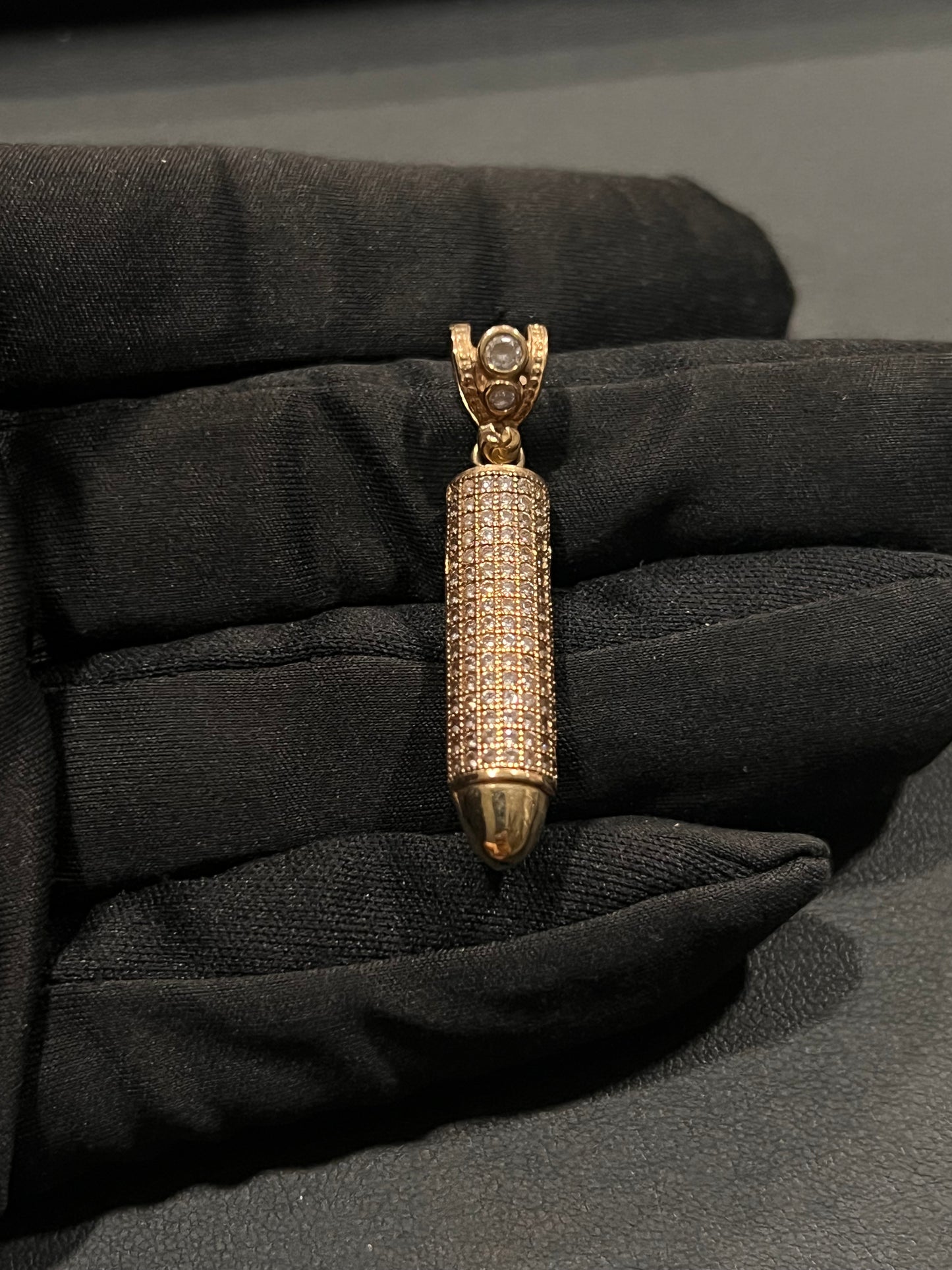 10k real gold bullet pendant
