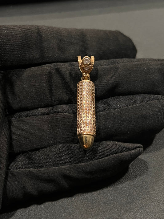 10k real gold bullet pendant