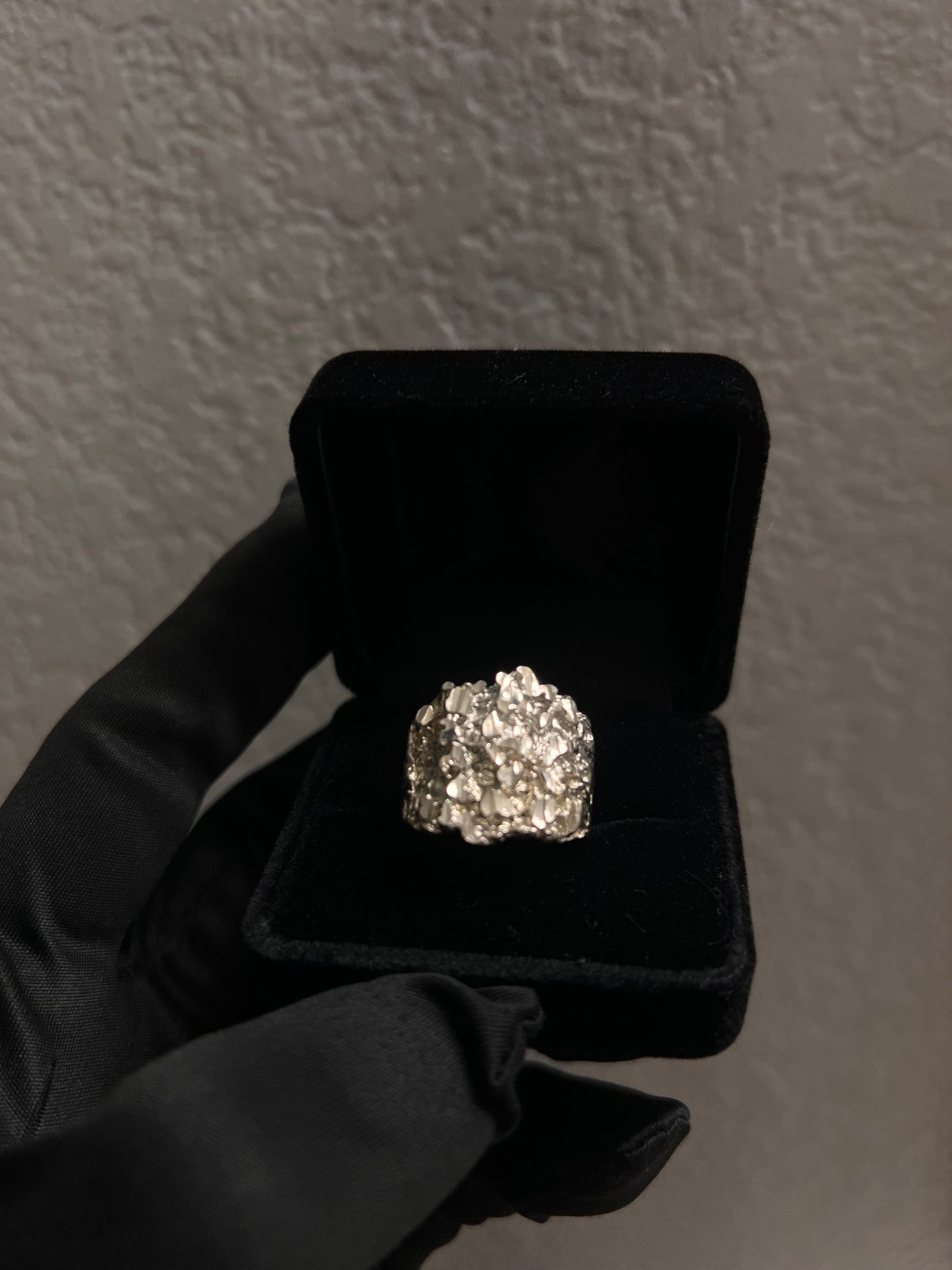 Big Real silver nugget ring