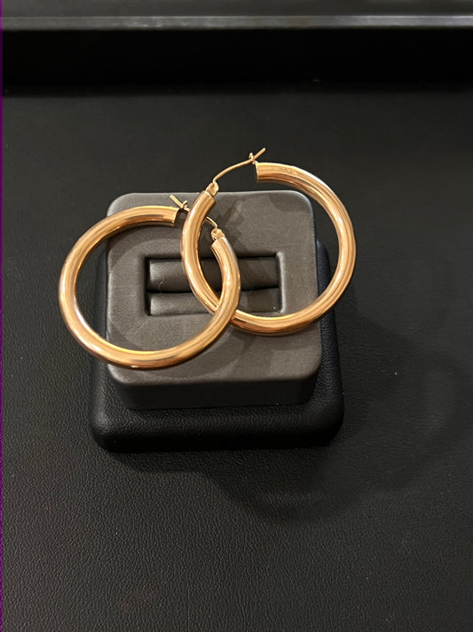 14k large plain hoops