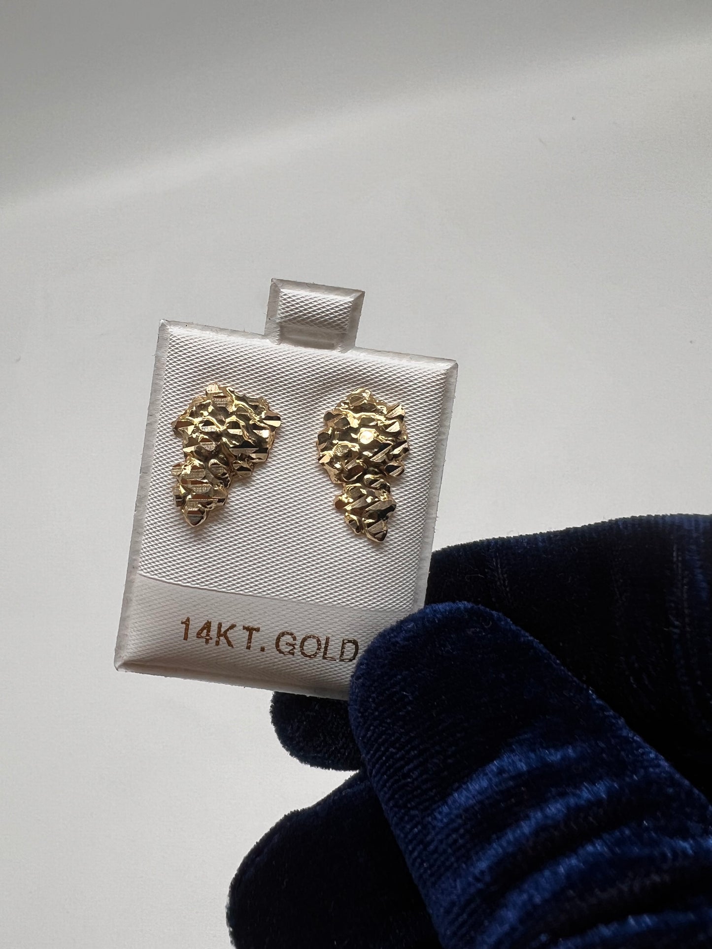 Nugget earrings 14k real gold