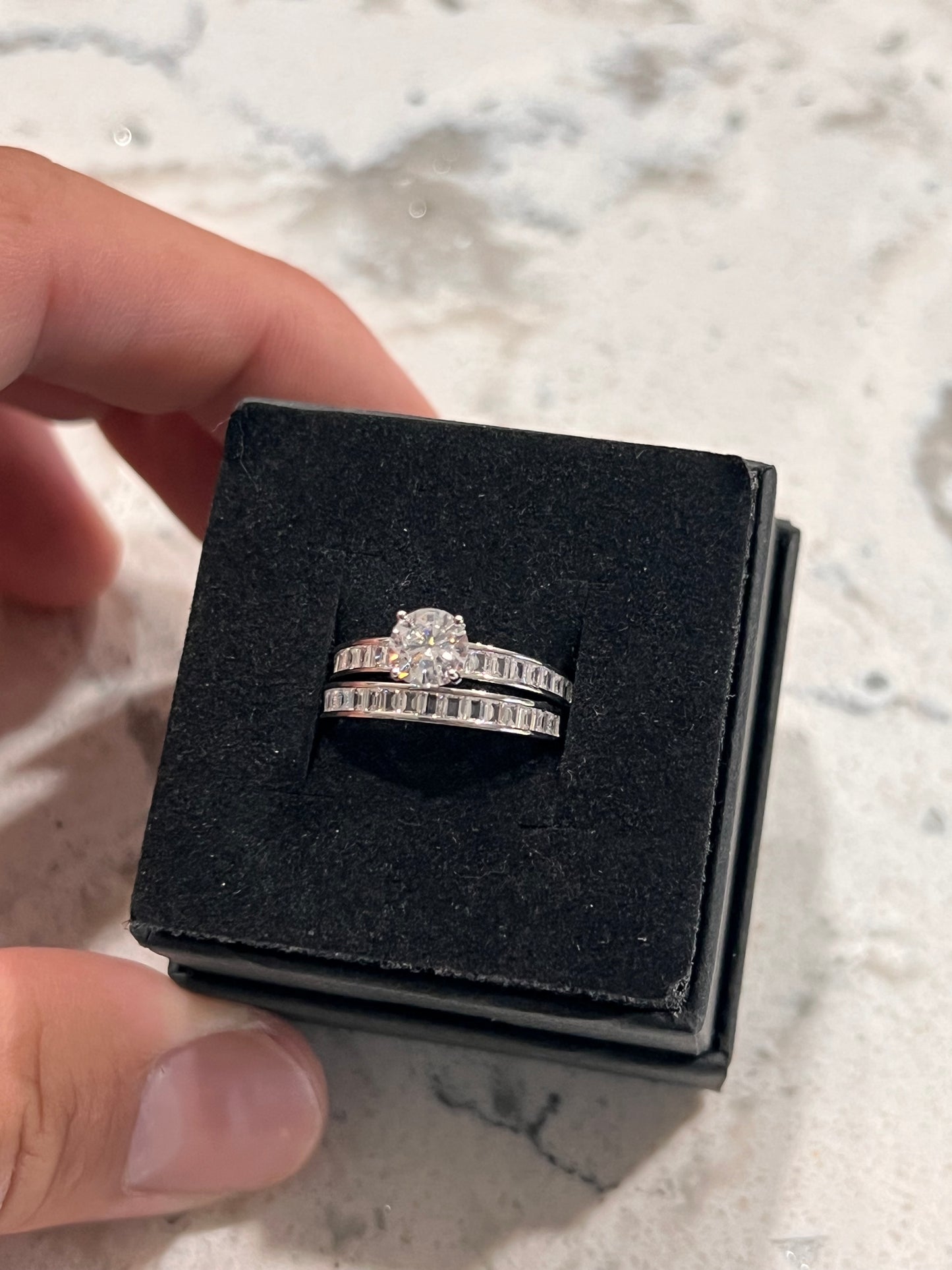 Promise ring set real silver