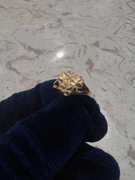 14k real gold nugget ring
