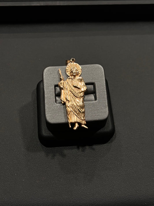 14k real gold San Judas pendant