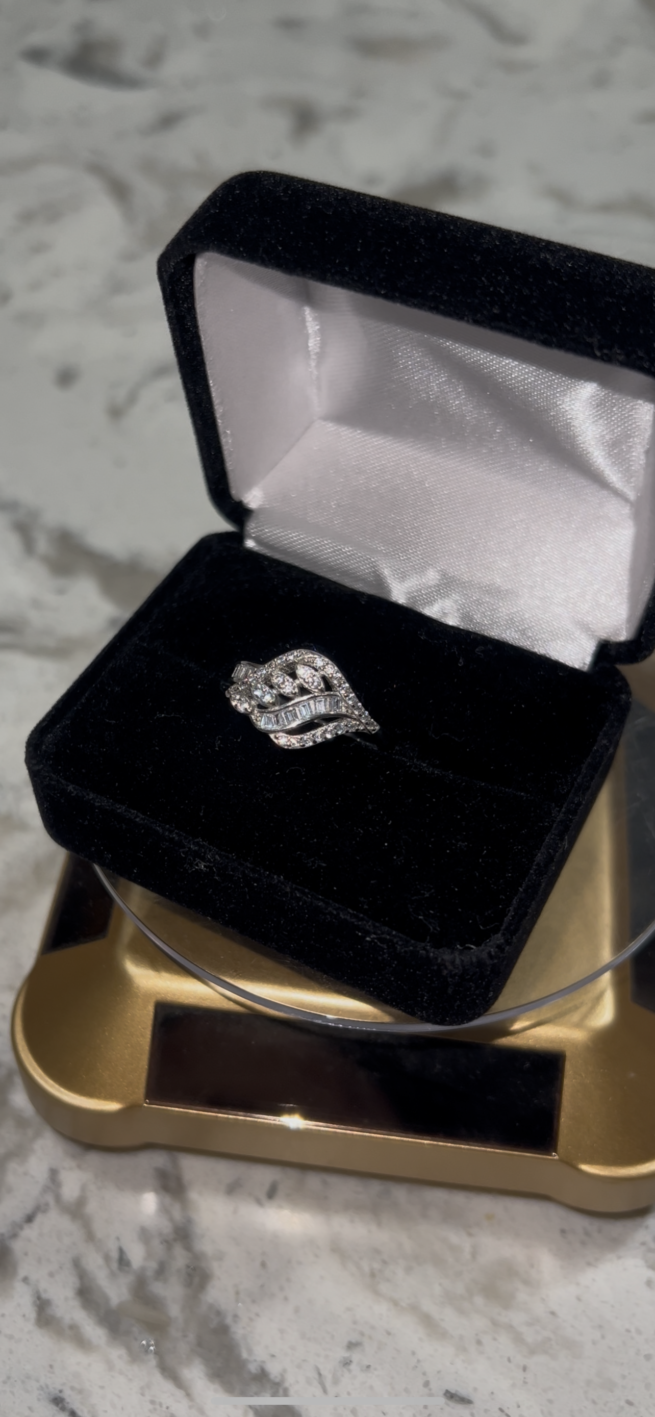 Flower ring real silver