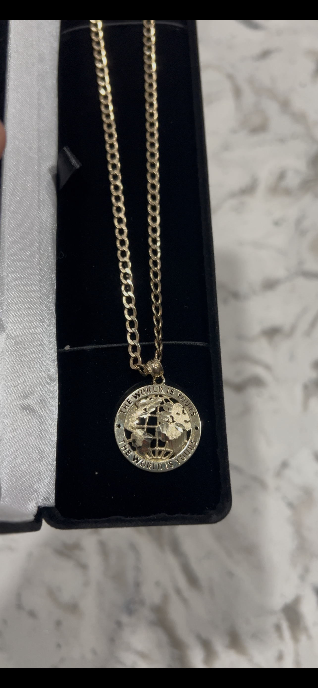 The world is yours chainset 10k real gold