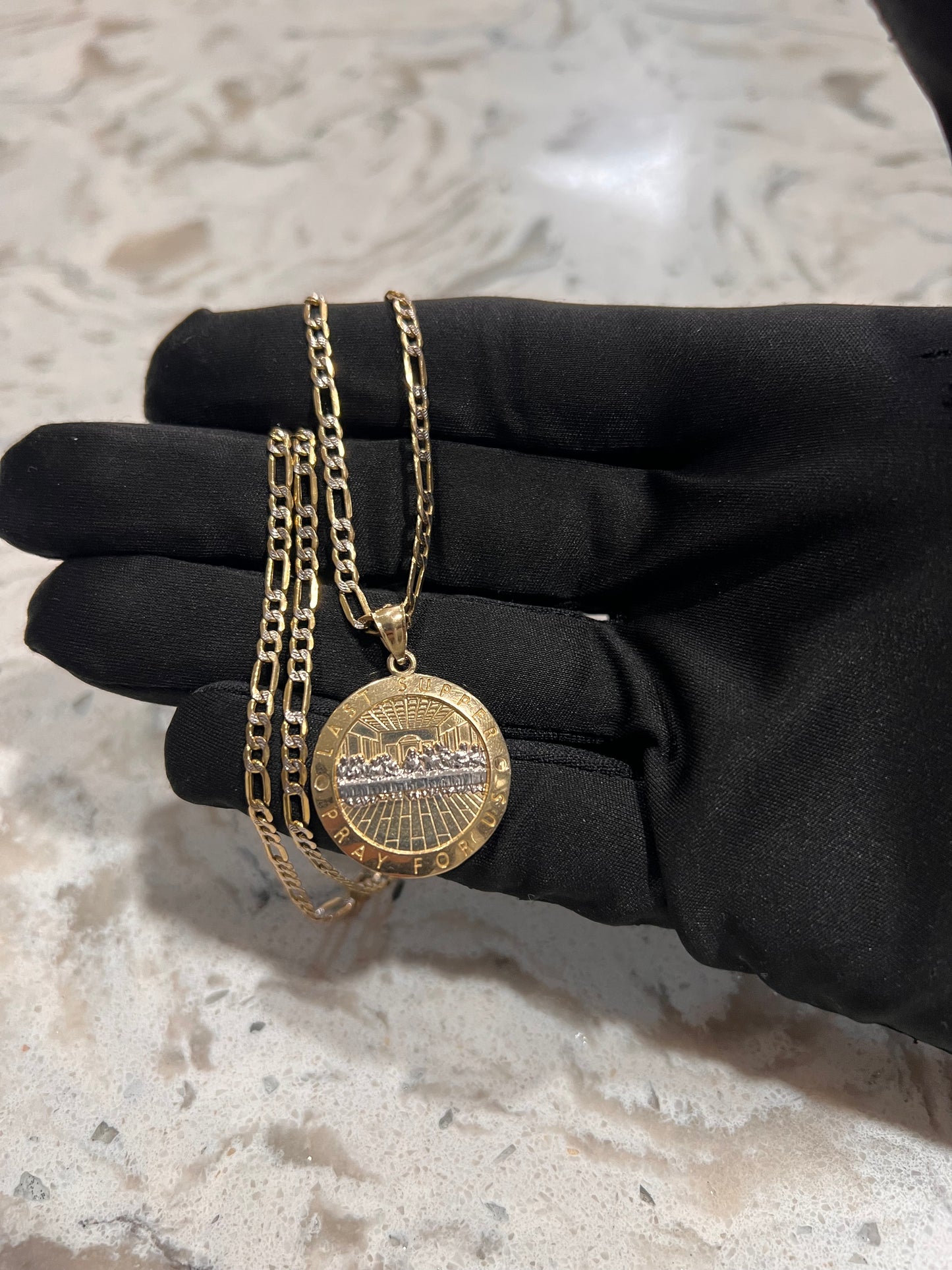 14k real gold last supper set