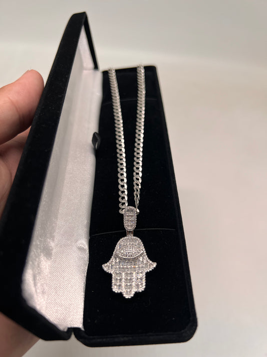 Real silver hamsa set