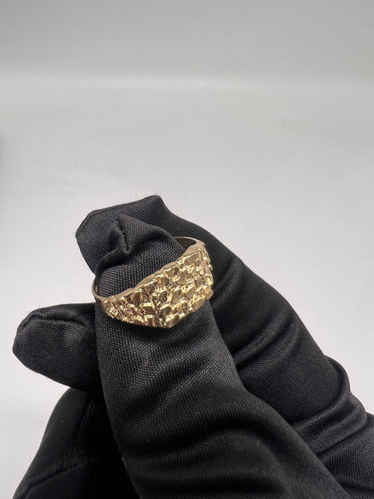 Small 14k nugget ring real gold