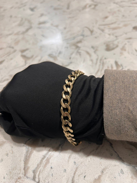 Solid 14k real gold heavy cuban bracelet