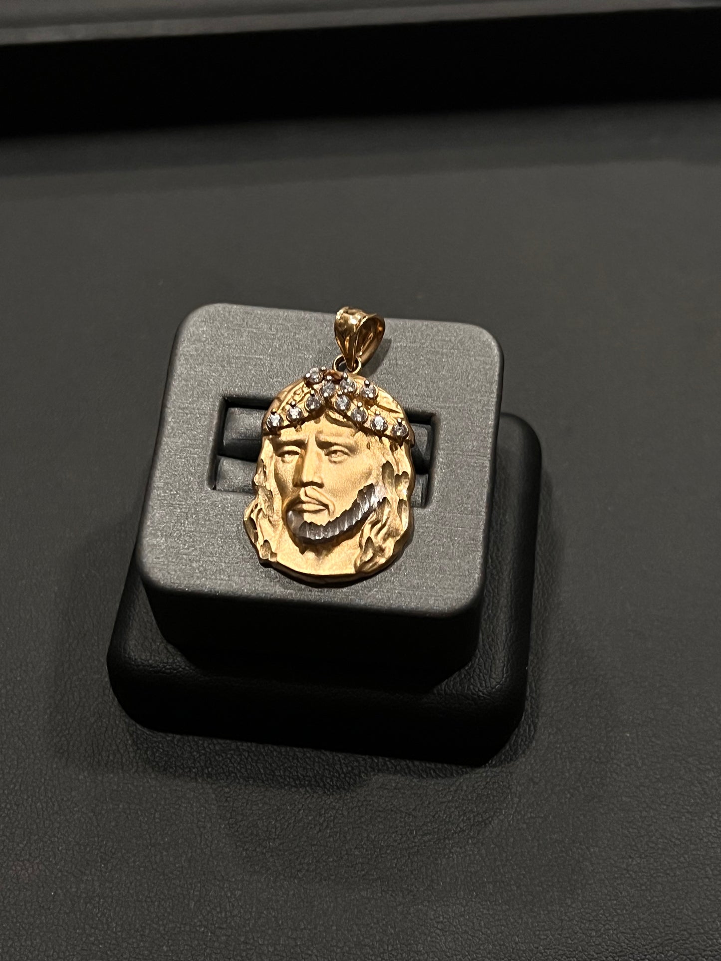 14k real gold Jesus face pendant