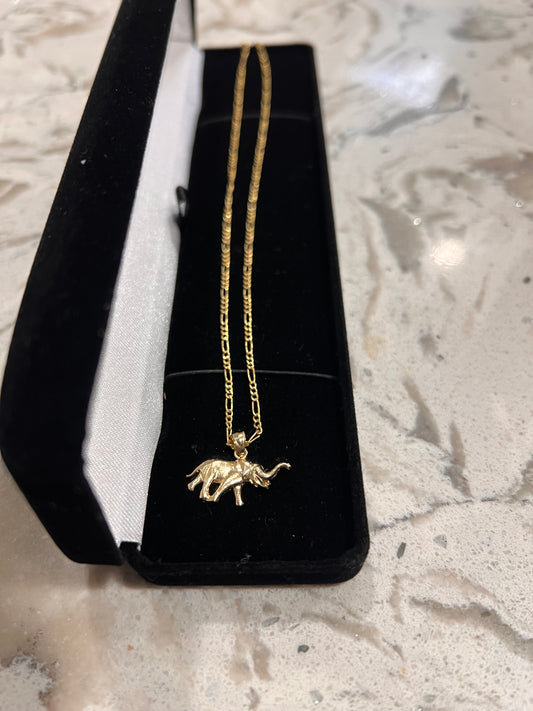 14k real gold elephant set