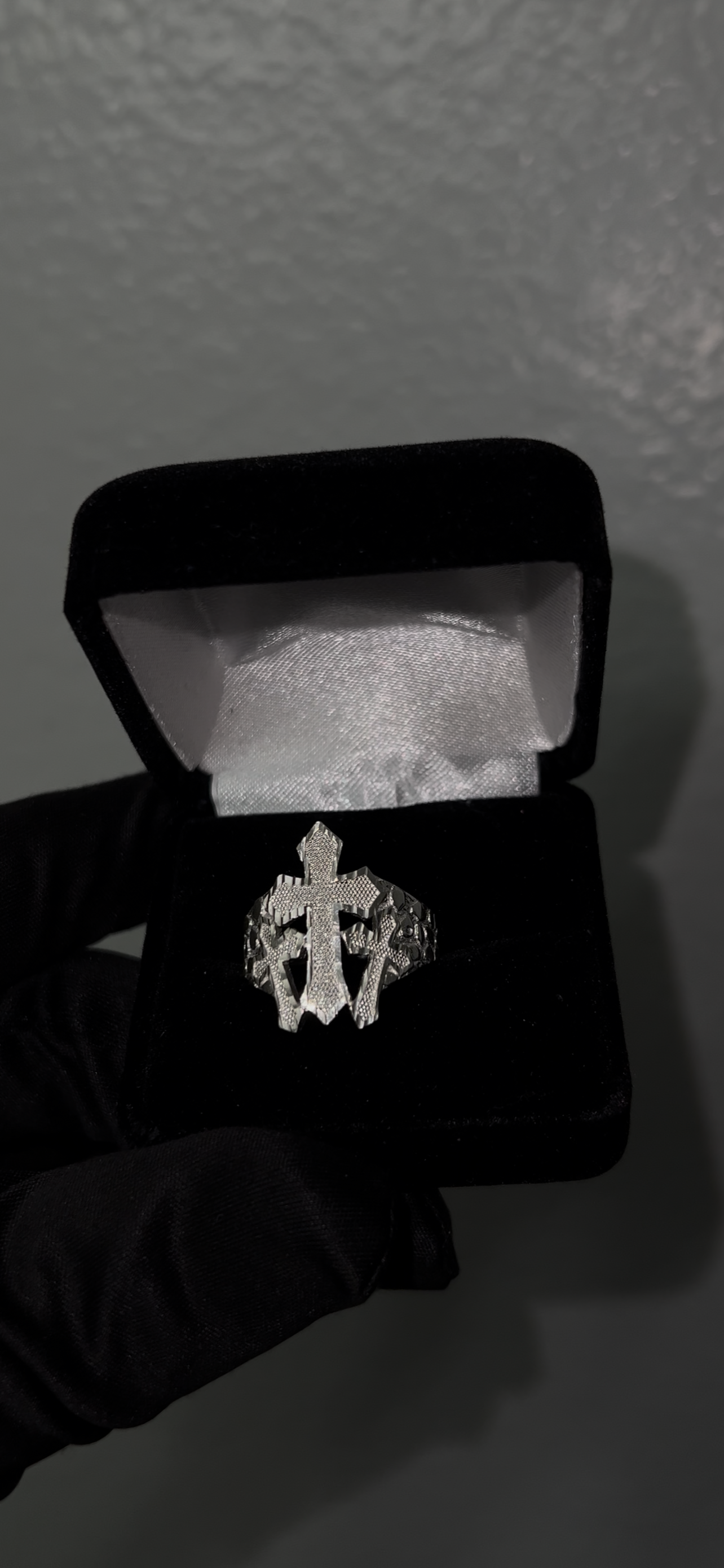 Unique Real silver cross ring