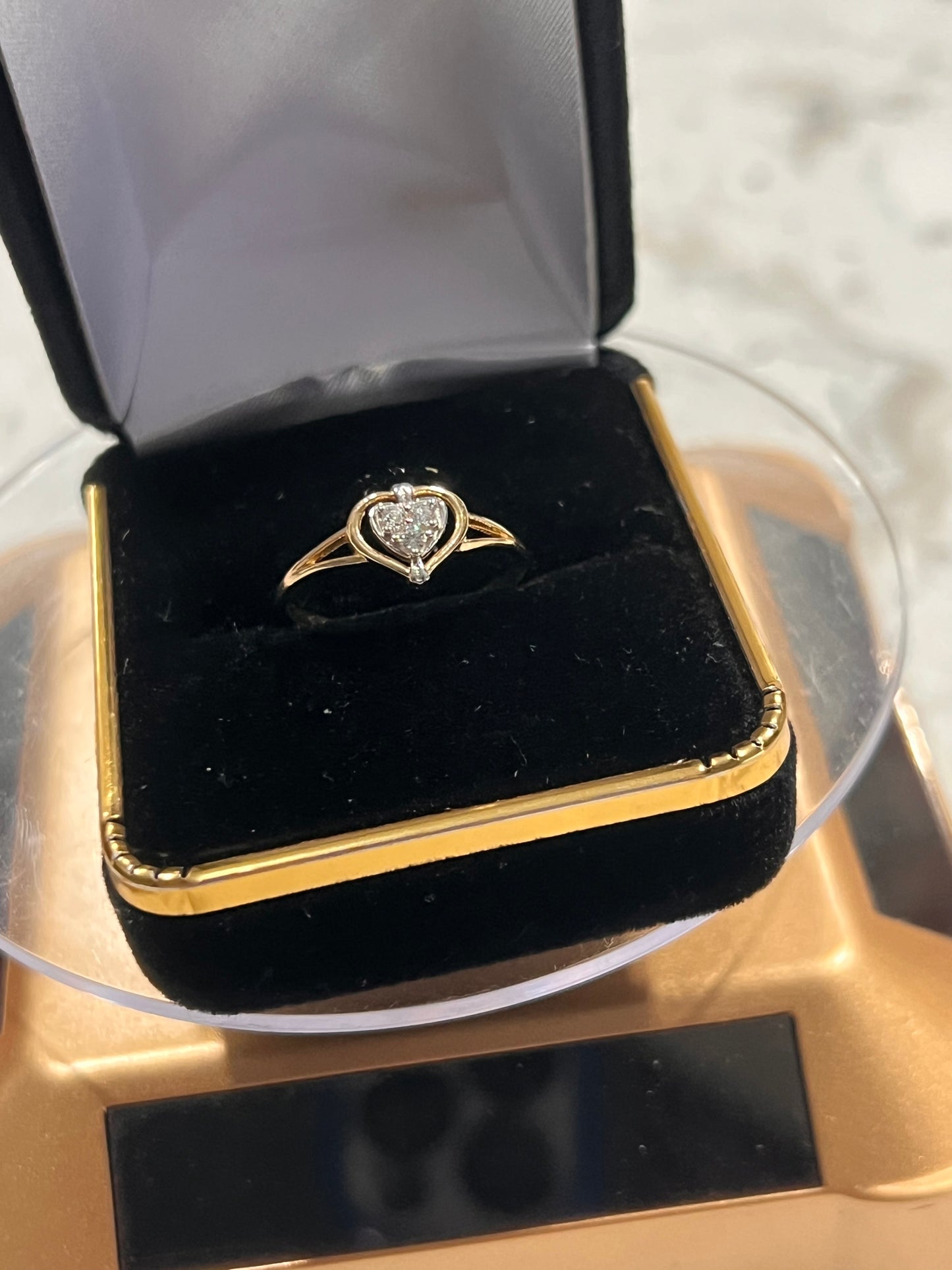 14k real gold heart ring