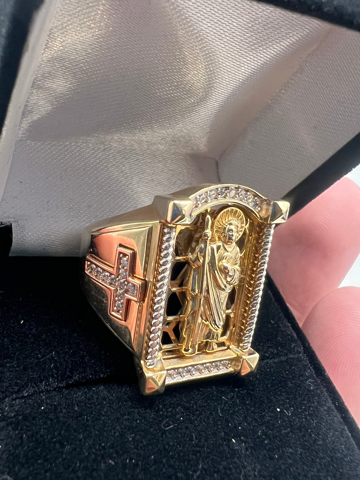 San Judas ring solid 14k gold