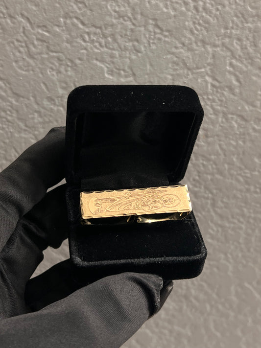 14k real gold 2 Finger ring with San Judas