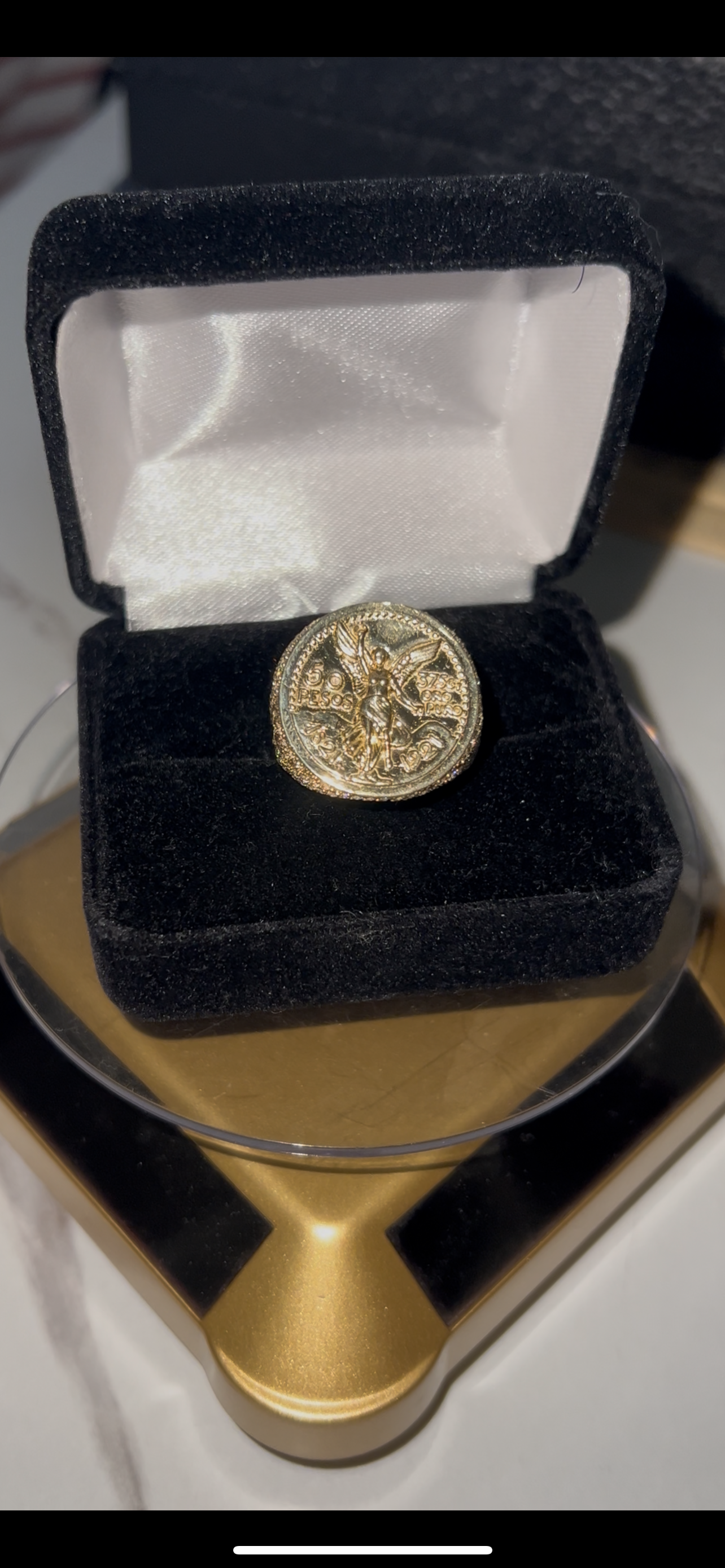 14k real gold centenario ring