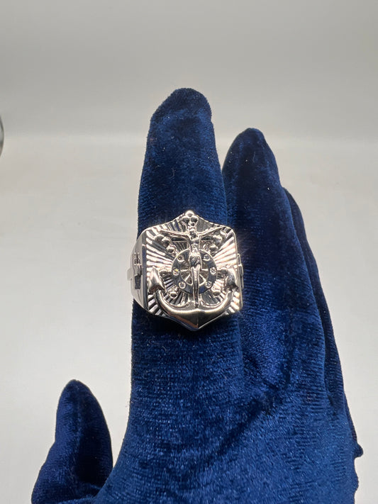 Anchor ring real silver