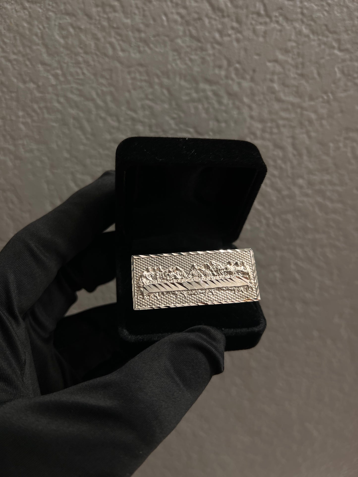2 finger last supper ring real silver