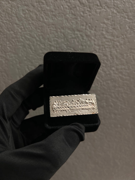 2 finger last supper ring real silver