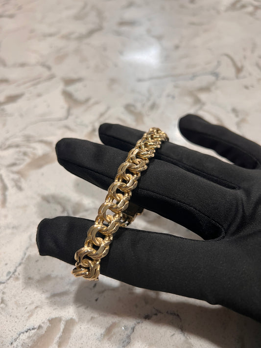 Chino link 14k real gold bracelet